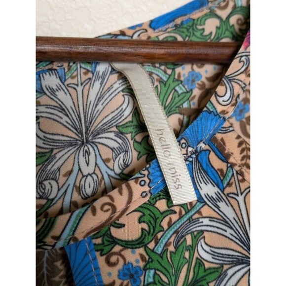 Floral Art Nouveau Sleeveless Mini Dress Size Medium Retro Indie Spring Festival - Picture 6 of 10